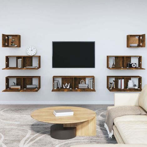 Set de muebles de recibidor madera contrachapada blanco brillo