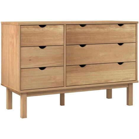 Cajonera OTTA madera maciza de pino 111x43x73,5 cm vidaXL