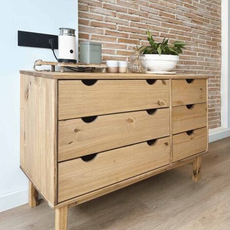 Cajonera OTTA madera maciza de pino 111x43x73,5 cm vidaXL