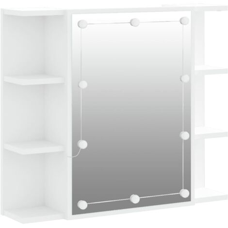 Mueble con espejo y luces LED blanco 70x16,5x60 cm vidaXL (1/5)