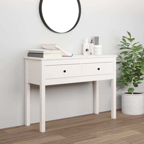 Mesa consola de madera maciza de pino blanco 100x35x75 cm vidaXL