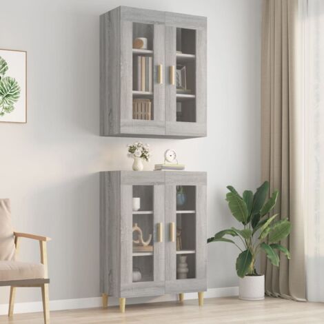 Armario de pared colgante gris Sonoma 69,5x34x90 cm vidaXL