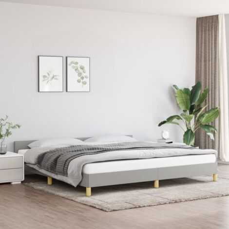 Cama sin colchón tela gris claro 200x200 cm vidaXL (1/5)