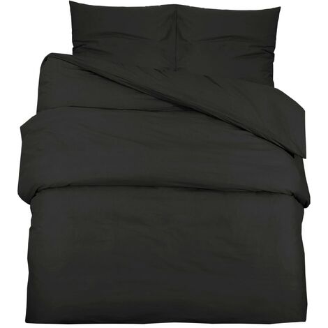 Juego de funda nórdica microfibra ligera negro 155x220 cm vidaXL