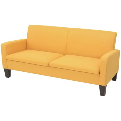 Sofá de 3 plazas 180x65x76 cm amarillo vidaXL