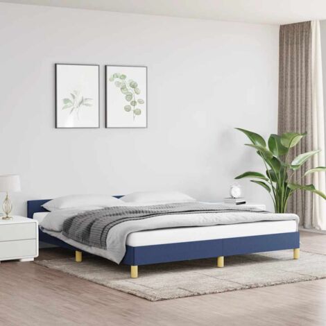 Estructura de cama con cabecero sin colchón tela azul 180x200cm vidaXL (1/5)