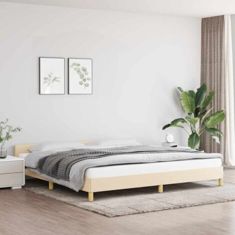 Cama sin colchón tela color crema 200x200 cm vidaXL (1/5)