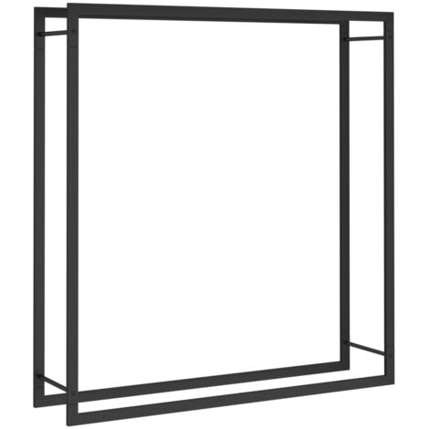 Leñero de acero negro mate 110x28x116 cm vidaXL