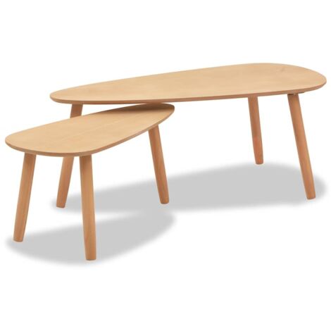 Set de mesas de centro 2 unidades madera maciza de pino marrón vidaXL