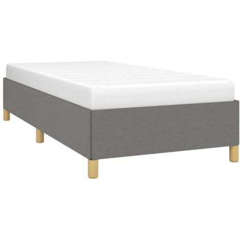 Estructura de cama sin colchón tela gris oscuro 90x190 cm vidaXL (1/5)
