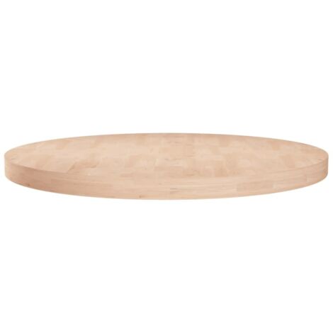 Superficie de mesa redonda madera de roble sin tratar Ø70x4 cm vidaXL