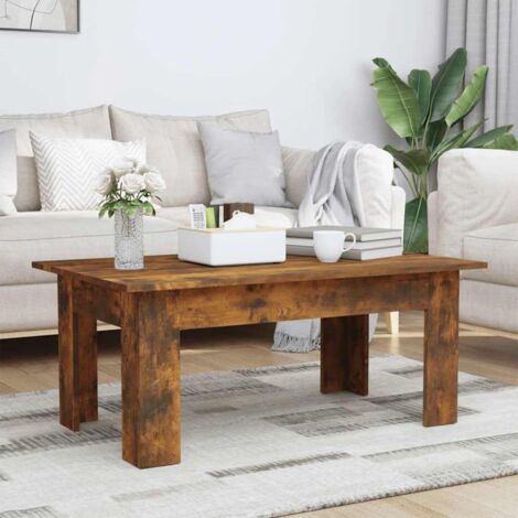 Mesa de centro madera contrachapada roble ahumado 100x60x42 cm vidaXL