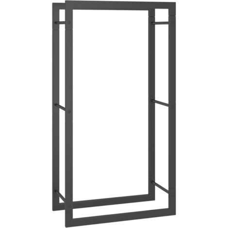 Leñero de acero negro mate 50x28x94 cm vidaXL