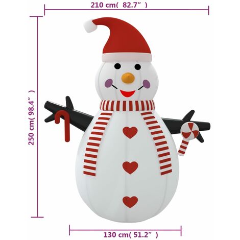 Muñeco de nieve hinchable con LED 250 cm vidaXL