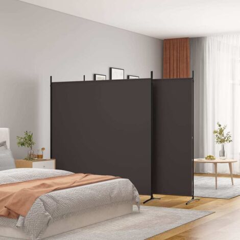 Biombo divisor de 3 paneles de tela marrón 525x180 cm vidaXL
