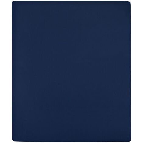 Sábanas bajeras jersey 2 uds algodón azul marino 160x200 cm vidaXL