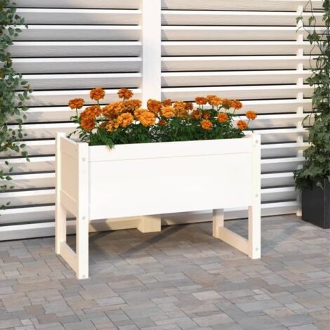 Jardinera madera maciza de pino blanco 78x40x52 cm vidaXL (1/5)