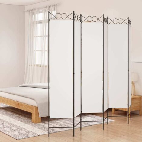 Biombo divisor de 6 paneles de tela blanco 240x200 cm vidaXL