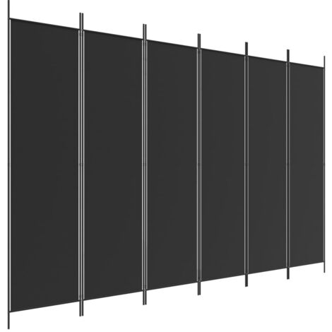 Biombo divisor de 6 paneles de tela negro 300x200 cm vidaXL