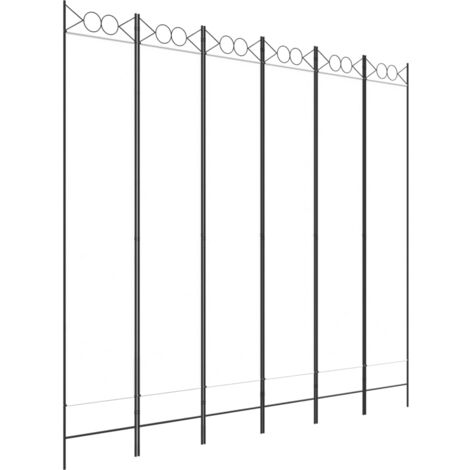 Biombo divisor de 6 paneles de tela blanco 240x220 cm vidaXL