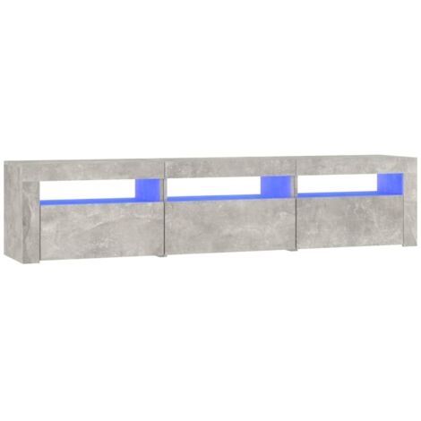 Mueble de TV con luces LED gris hormigón 180x35x40 cm vidaXL