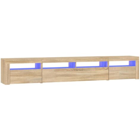 Mueble de TV con luces LED roble Sonoma 240x35x40 cm vidaXL