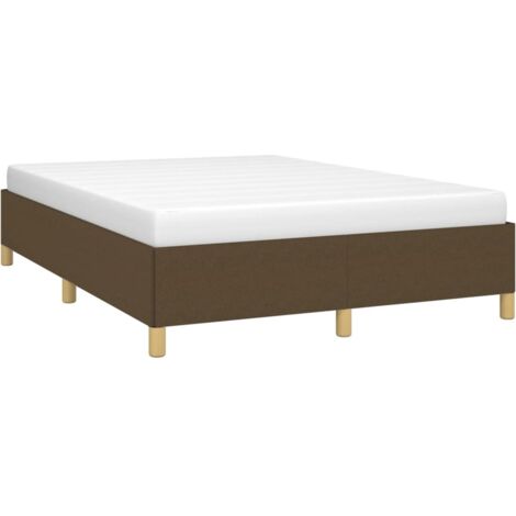 Cama sin colchón tela marrón oscuro 140x200 cm vidaXL (1/5)