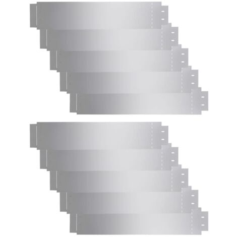 Set de cercas para césped 10 piezas acero galvanizado 100x20cm vidaXL