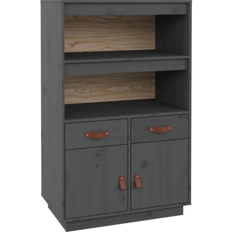 Aparador de madera maciza de pino gris 67x40x108,5 cm vidaXL
