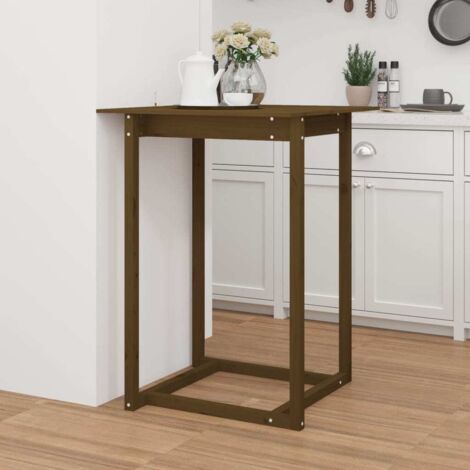 Mesa alta de bar madera maciza de pino marrón miel 80x80x110 cm vidaXL