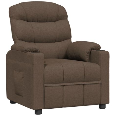 Sillón reclinable de tela marrón vidaXL