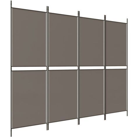 Biombo divisor de 4 paneles de tela gris antracita 200x200 cm vidaXL
