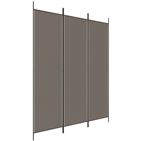 Biombo divisor de 3 paneles de tela gris antracita 150x220 cm vidaXL