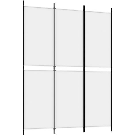 Biombo divisor de 3 paneles de tela blanco 150x200 cm vidaXL
