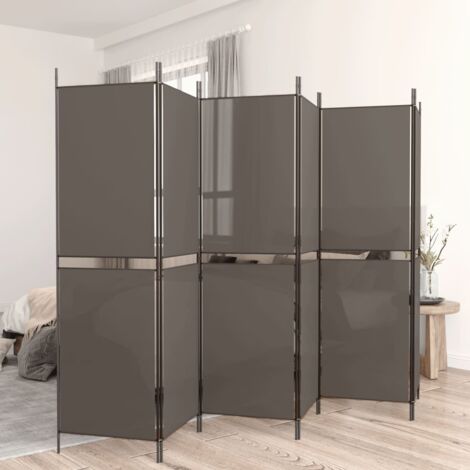 Biombo divisor de 6 paneles de tela gris antracita 300x220 cm vidaXL