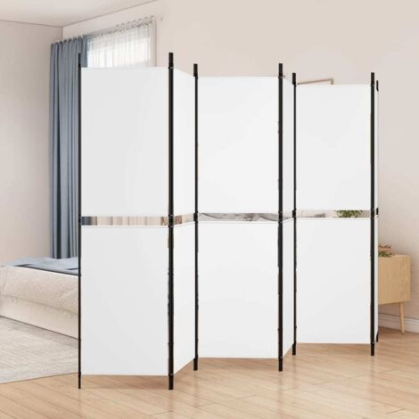 Biombo divisor de 6 paneles de tela blanco 300x180 cm vidaXL (1/5)