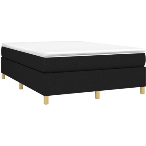 Estructura de cama con somier tela negro 140x200 cm vidaXL