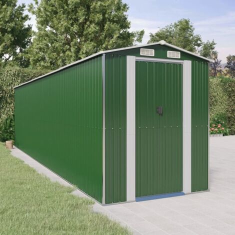 Cobertizo de jardín acero galvanizado verde 192x772x223 cm vidaXL