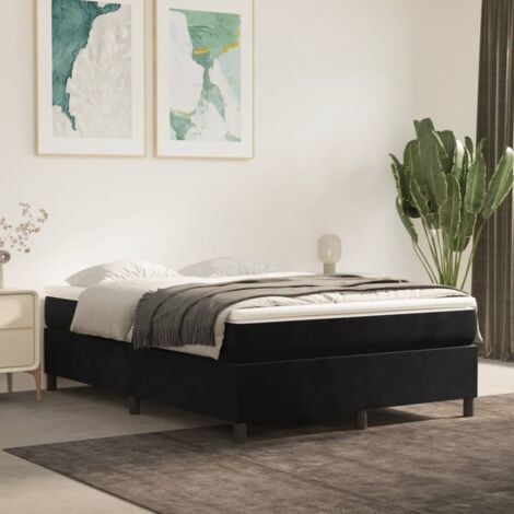 Estructura de cama con somier terciopelo negro 140x190 cm vidaXL