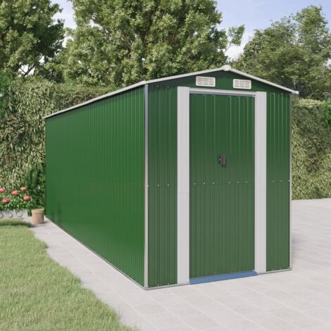 Cobertizo de jardín acero galvanizado verde 192x523x223 cm vidaXL