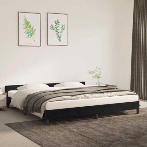 Estructura cama sin colchón terciopelo negro 200x200 cm vidaXL (1/5)