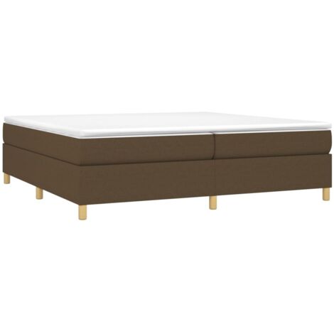 Estructura de cama con somier tela marrón oscuro 200x200 cm vidaXL