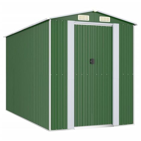 Cobertizo de jardín acero galvanizado verde 192x357x223 cm vidaXL