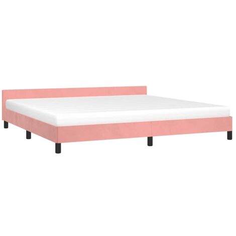 Cama con cabecero sin colchón terciopelo rosa 200x200 cm vidaXL (1/5)