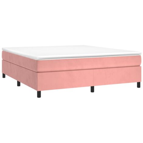 Estructura de cama con somier terciopelo rosa 180x200 cm vidaXL