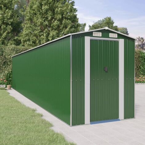 Cobertizo de jardín acero galvanizado verde 192x938x223 cm vidaXL