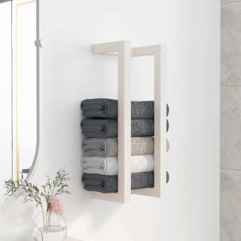 Toallero de madera maciza de pino blanco 23x18x60 cm vidaXL