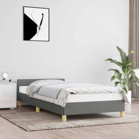 Estructura de cama sin colchón tela gris oscuro 80x200 cm vidaXL (1/5)