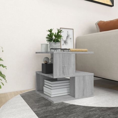 Mesa auxiliar de madera contrachapada gris Sonoma 40x40x40 cm vidaXL