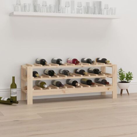 Botellero madera maciza de pino 109,5x30x42 cm vidaXL